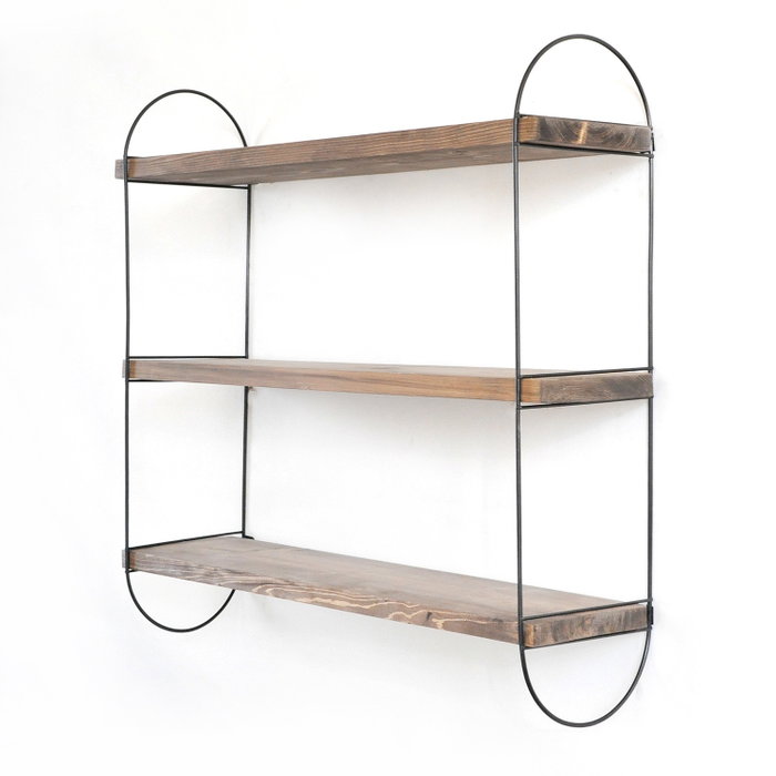Hanah Home Wr041 Estantería Decorativa de Madera y Metal Nogal y Negro Hanah Home Wr041 Estantería Decorativa de Madera y Metal Nogal y Negro